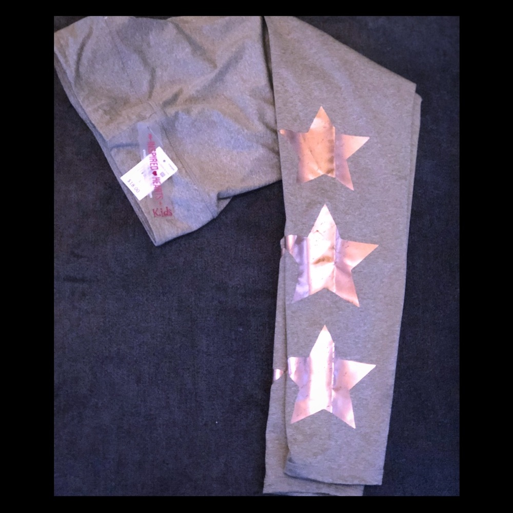 NWT!  Inspired Hearts Kids Foil Print Leggings